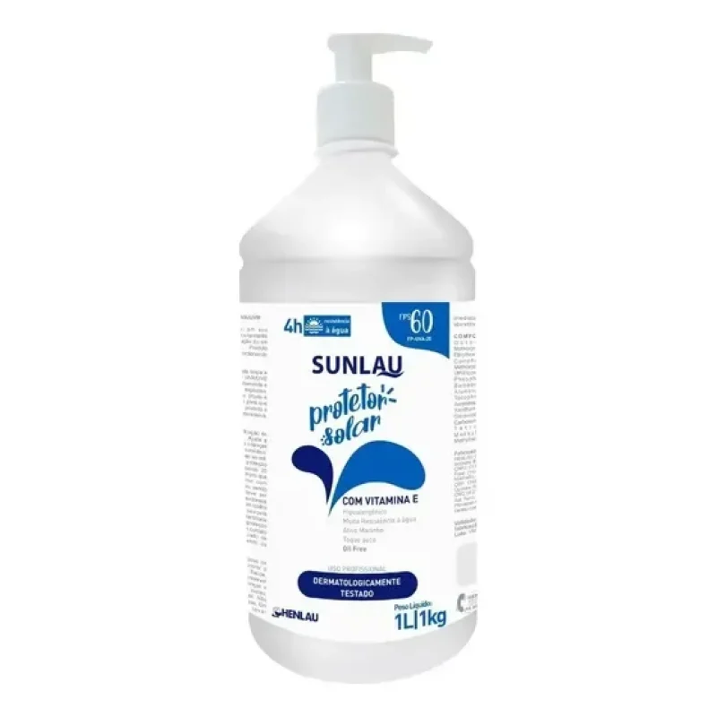 Protetor Bloqueador Solar Sunlau Fps60 1l 4hr Duração