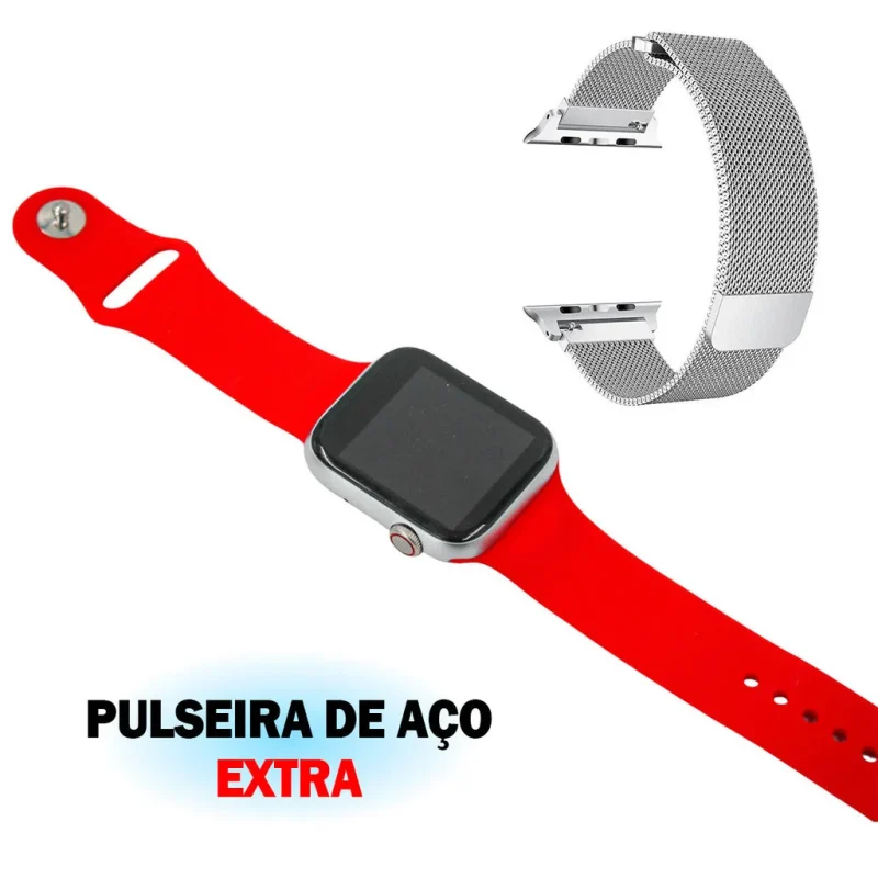 Relógio Smartwatch Inteligente Bluetooth QS18 Vermelho
