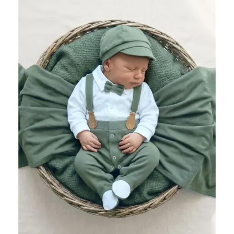 Saída De Maternidade Menino 100% Algodão Arthur Verde 0 A 3 Meses