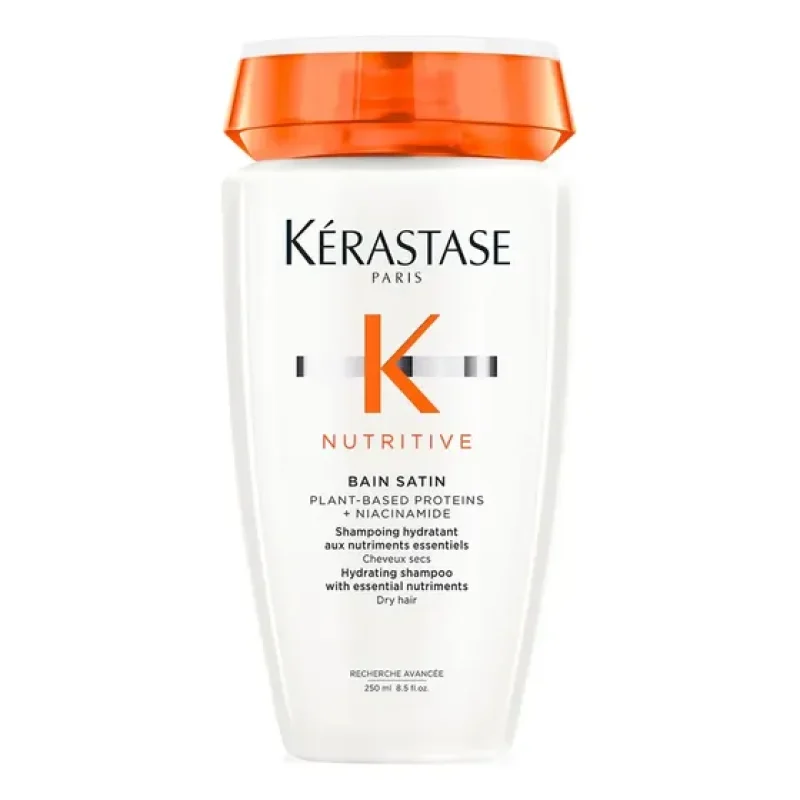 Shampoo Hidratante para Cabelos Secos, Nutrição Intensa, Brilho, Maciez, Fortalecimento e Revitalização da Fibra Capilar, Nutritive Bain Satin Kérastase, 250ml
