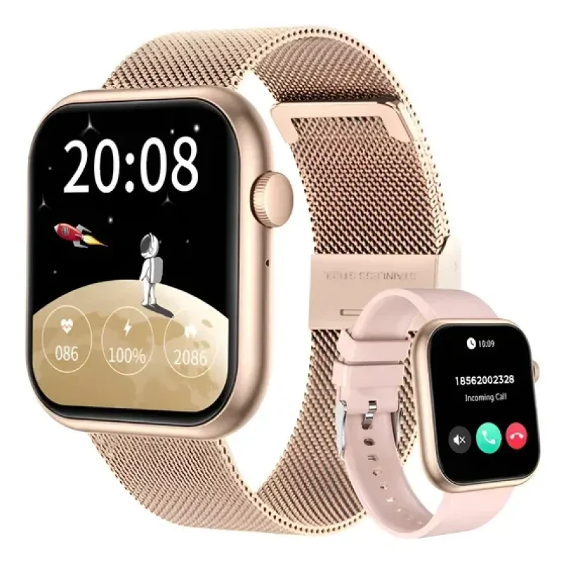 Smartwatch LAKEYLOYI LY-QX7PRO Ouro 2'' Bluetooth Chamadas Monitor Glicose