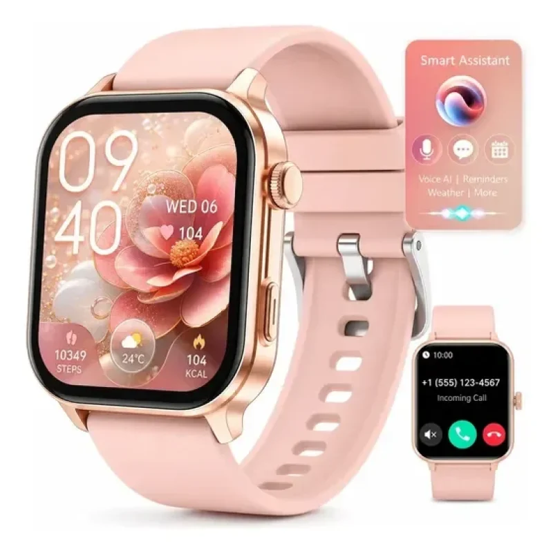 Smartwatch Mertto Smartwatch GPS Bluetooth LC211 tela de 2.01" com pulseira de silicone - cor rosa