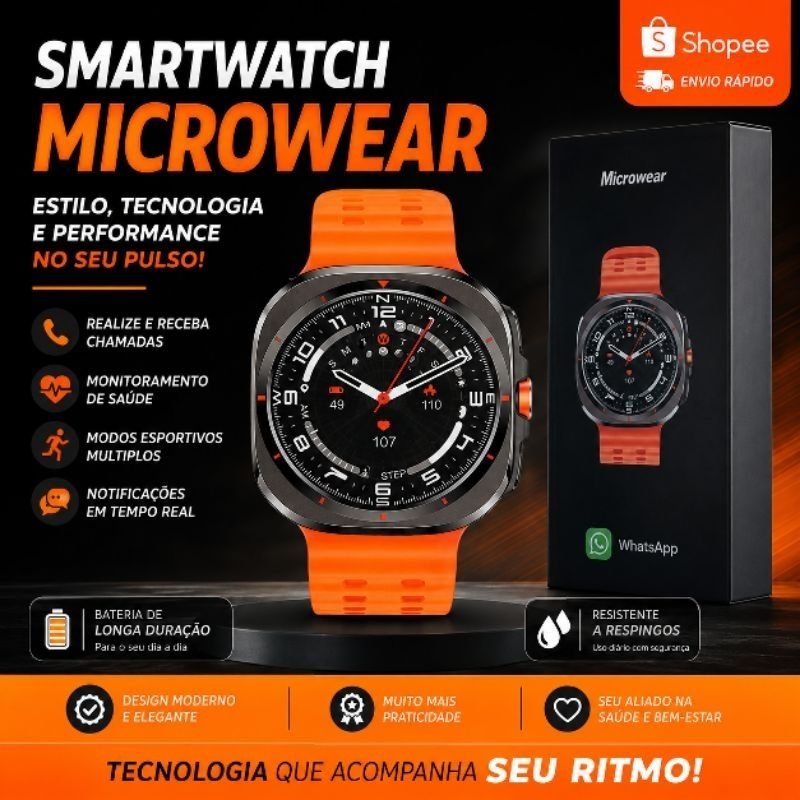Smartwatch Microwear MA27 Ultra com GPS, Bluetooth