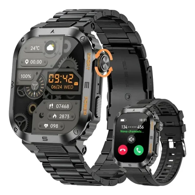 Smartwatch Relógio Inteligente Masculino Esportivo Militar