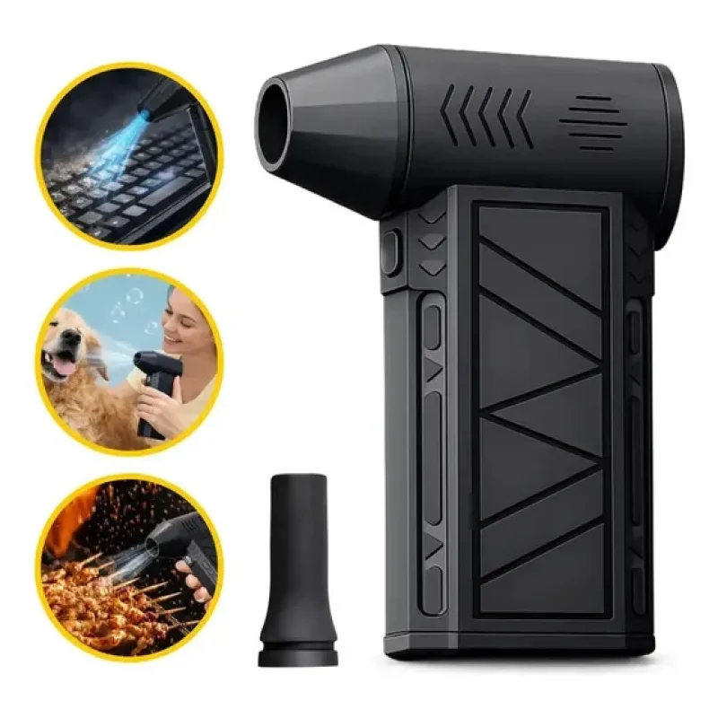 Soprador Mini Turbo Portátil Sem Fio Recarregável USB com Bateria Integrada Potência Compacto para Limpeza de Teclado PC Carro Eletrônicos e Uso Doméstico