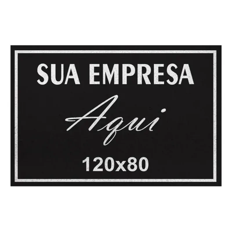 Tapete Capacho Personalizado 120x80 cm Antiderrapante Capacheria Vinil Preto