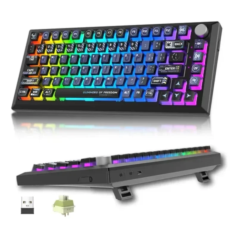 Teclado Mecânico F75 Bluetooth 5.0/2.4ghz Rgb Hot Swap