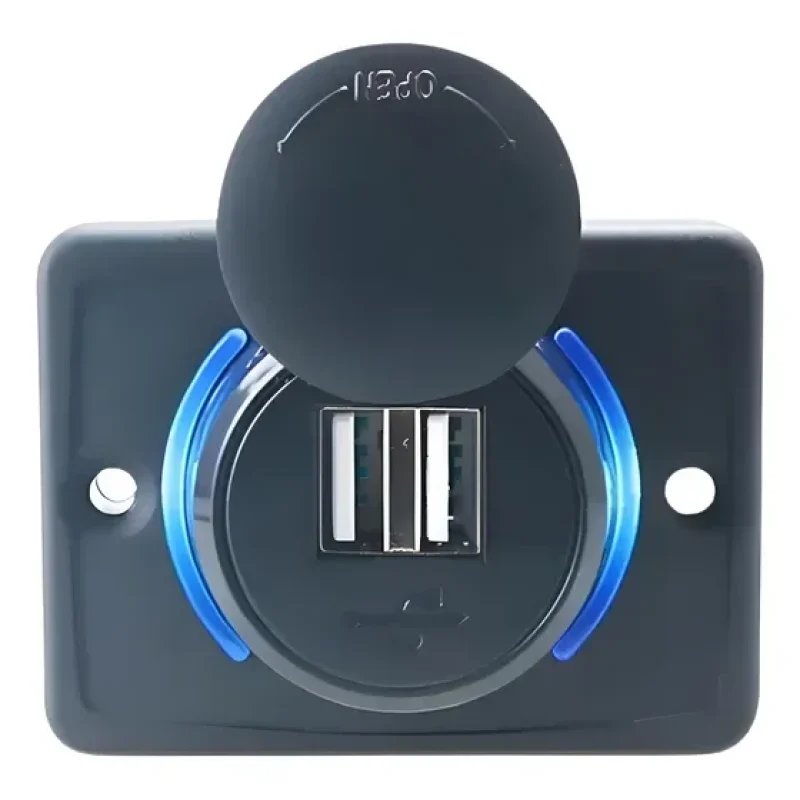 Tomada Carregador Veicular Usb Van Ônibus Motorhome