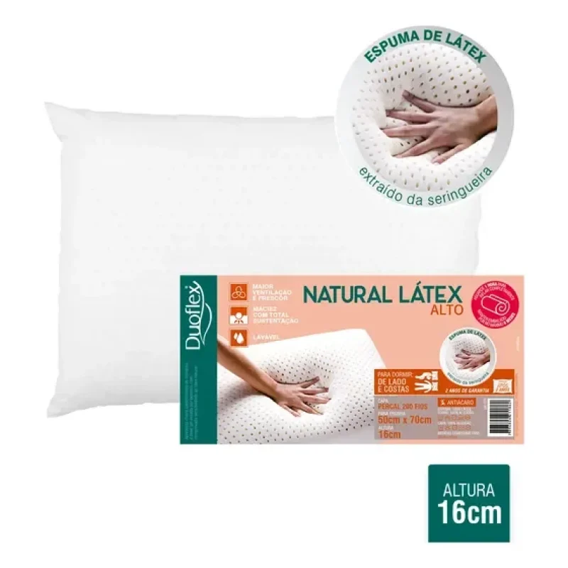 Travesseiro Natural Látex 48x68x16 Duoflex e-com Ln1109