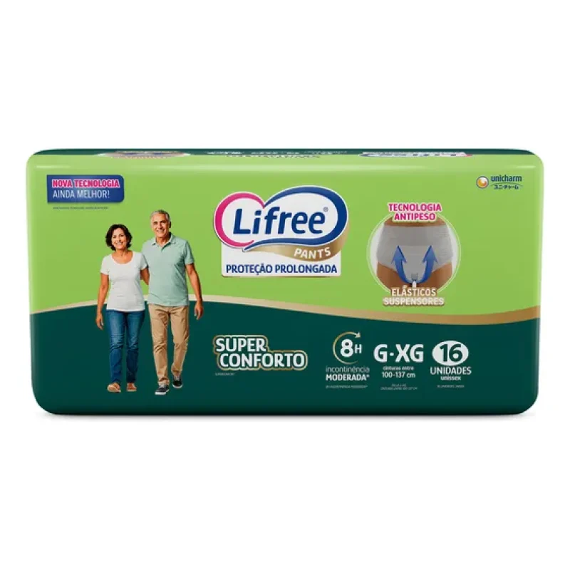 Unicharm fralda calça geriatrica lifree g xg pack 16 unidades