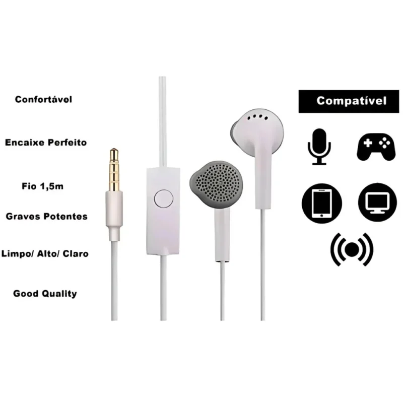 fones de ouvido p2
