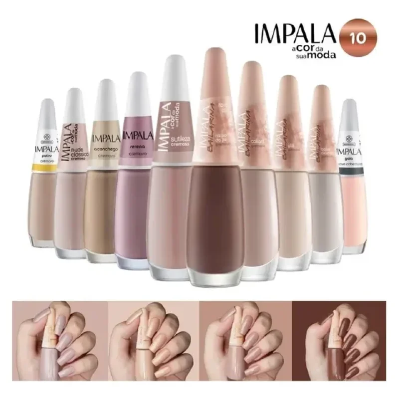 kit 10 esmaltes impala