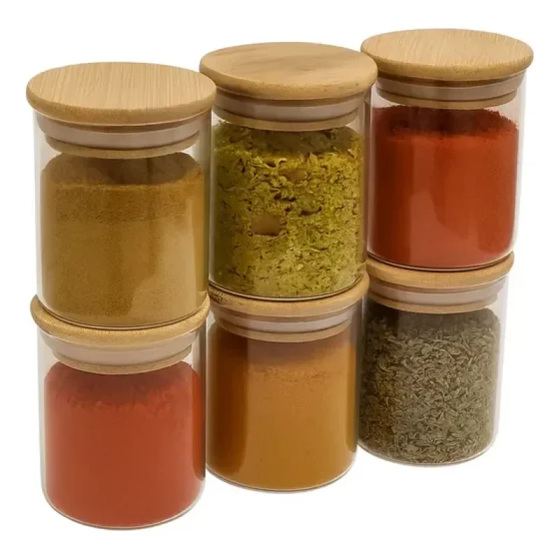 kit 6 potes vidro