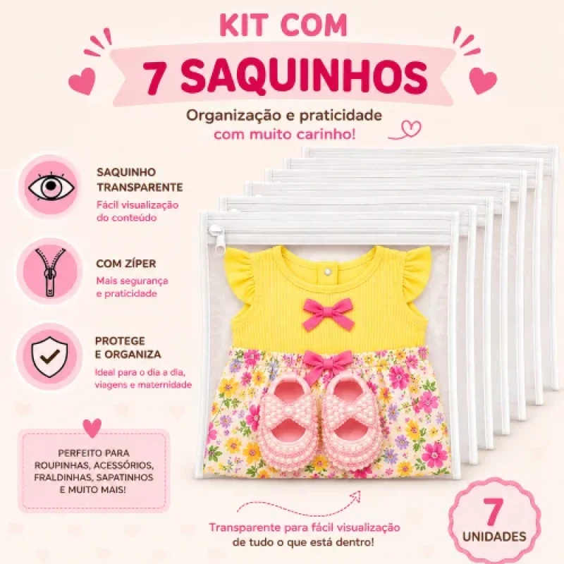 kit 7 saquinhos maternidade