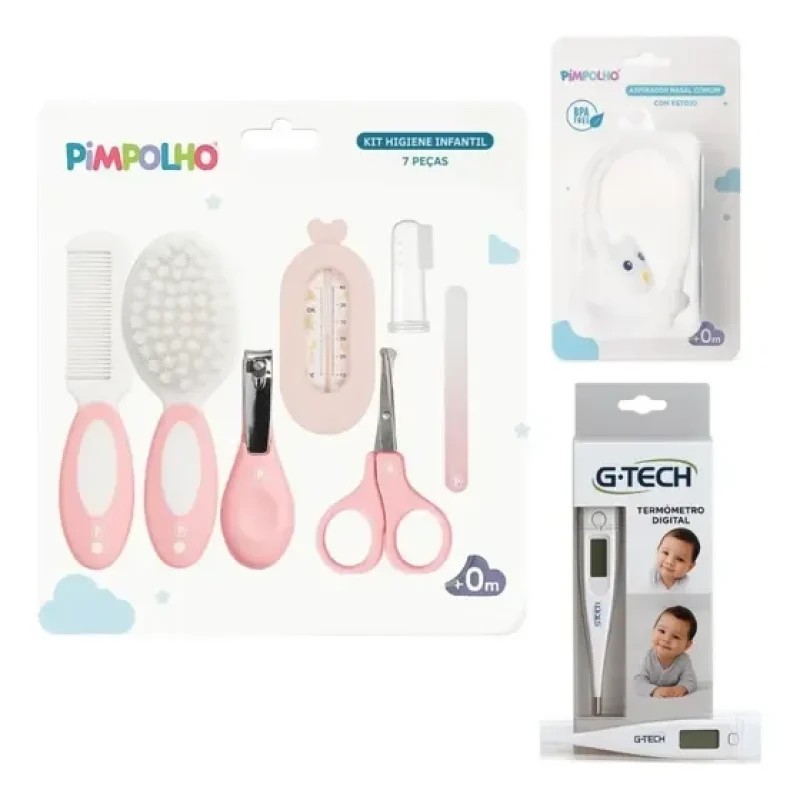 kit higiene bebê termômetro