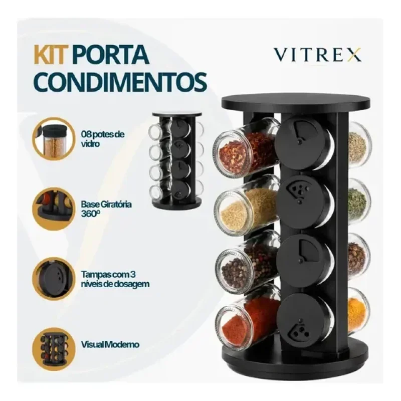 kit porta condimentos vitrex