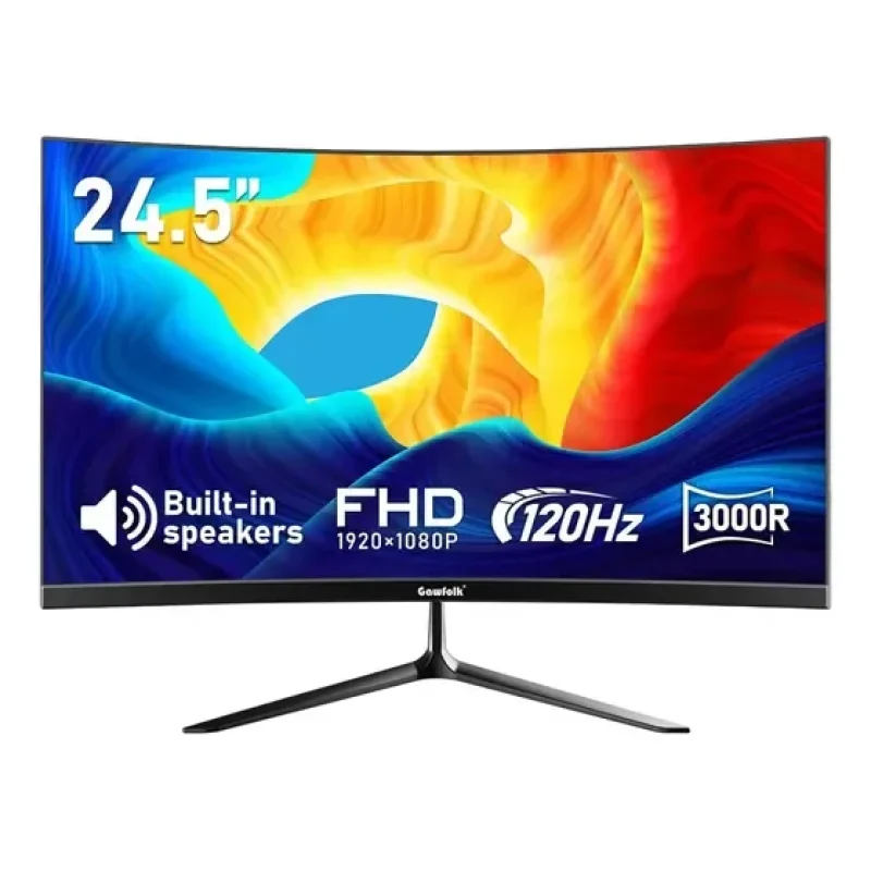 monitor curvo preto