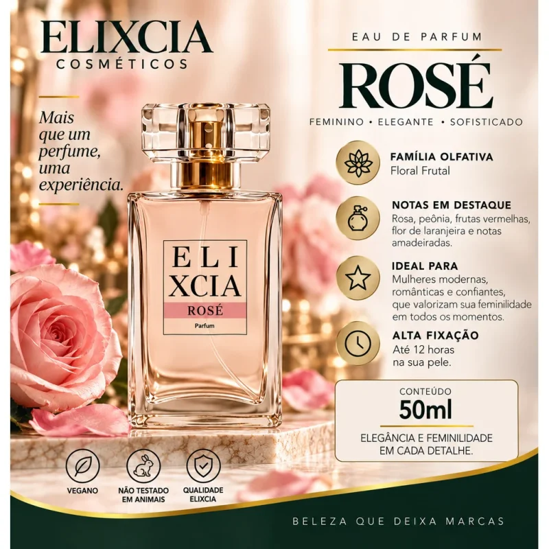 perfume feminino elixcia rosé