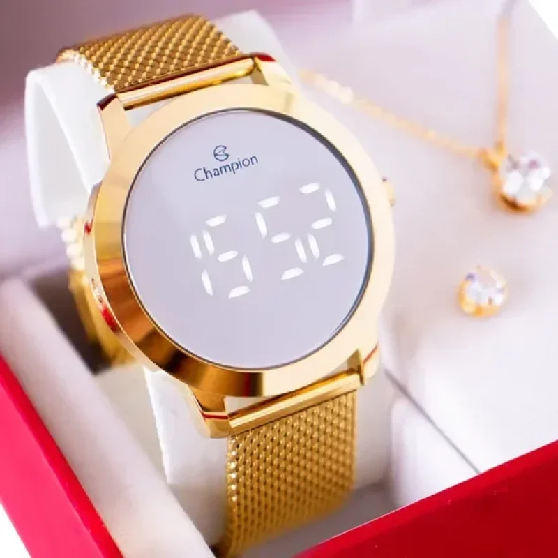 relógio feminino dourado