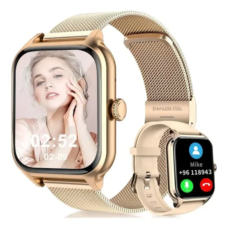 relógio inteligente dourado pulseiras