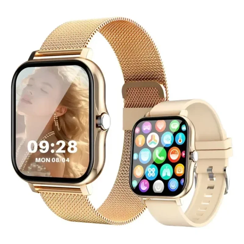smartwatch feminino dourado