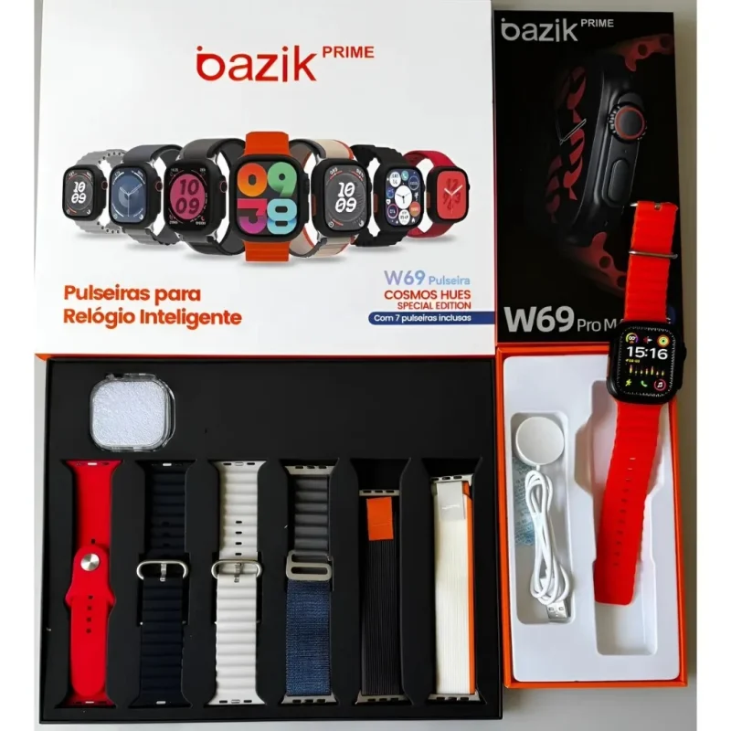 smartwatch preto silicone